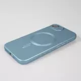 Coque iPhone 16e - Gel souple avec vitre de protection cam&eacute;ra MagSafe - Bleu
