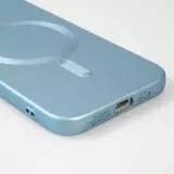 Coque iPhone 16e - Gel souple avec vitre de protection cam&eacute;ra MagSafe - Bleu
