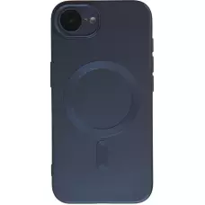 Coque iPhone 16e - Gel souple avec vitre de protection cam&eacute;ra MagSafe - Bleu fonc&eacute;