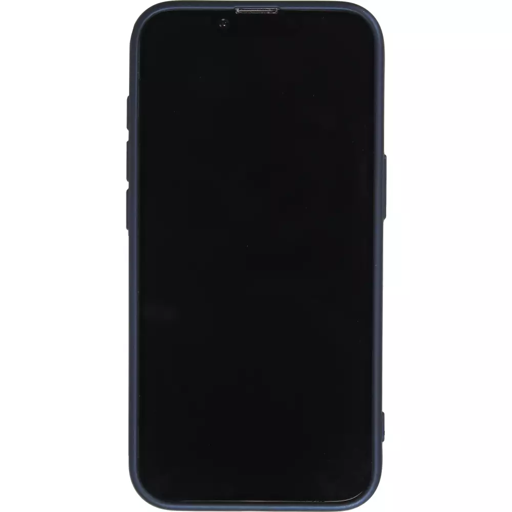 Coque iPhone 16e - Gel souple avec vitre de protection cam&eacute;ra MagSafe - Bleu fonc&eacute;