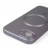 iPhone 16e Case H&uuml;lle - Gummi weich mit Kameraschutzglas MagSafe - Dunkelgrau