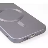 iPhone 16e Case H&uuml;lle - Gummi weich mit Kameraschutzglas MagSafe - Dunkelgrau
