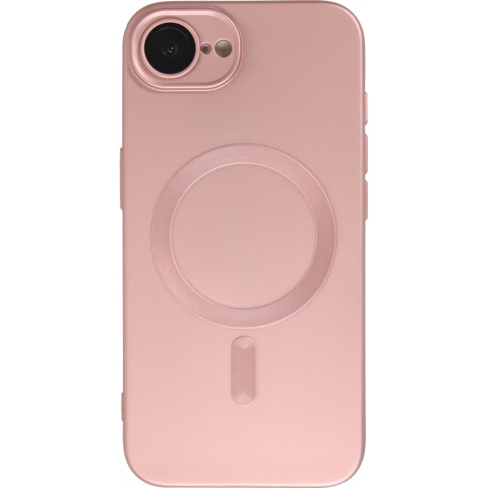 Coque iPhone 16e - Gel souple avec vitre de protection caméra MagSafe - Rose