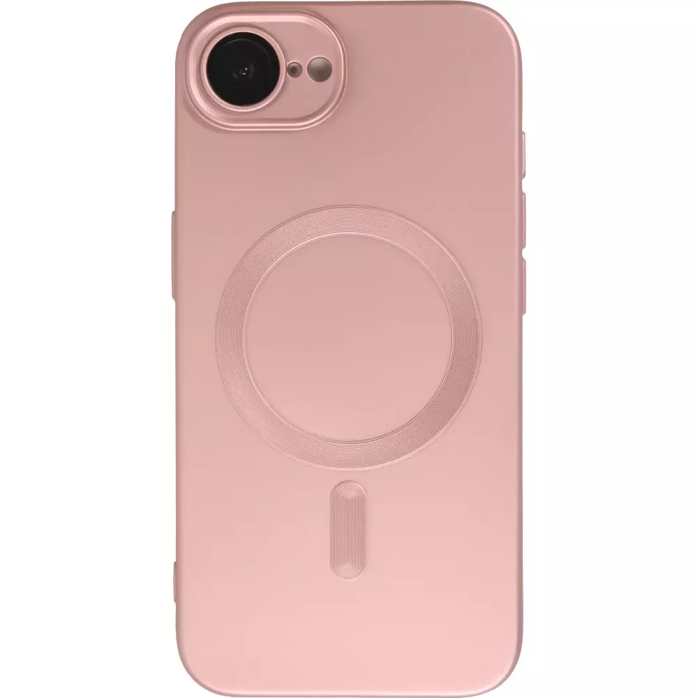 Coque iPhone 16e - Gel souple avec vitre de protection cam&eacute;ra MagSafe - Rose