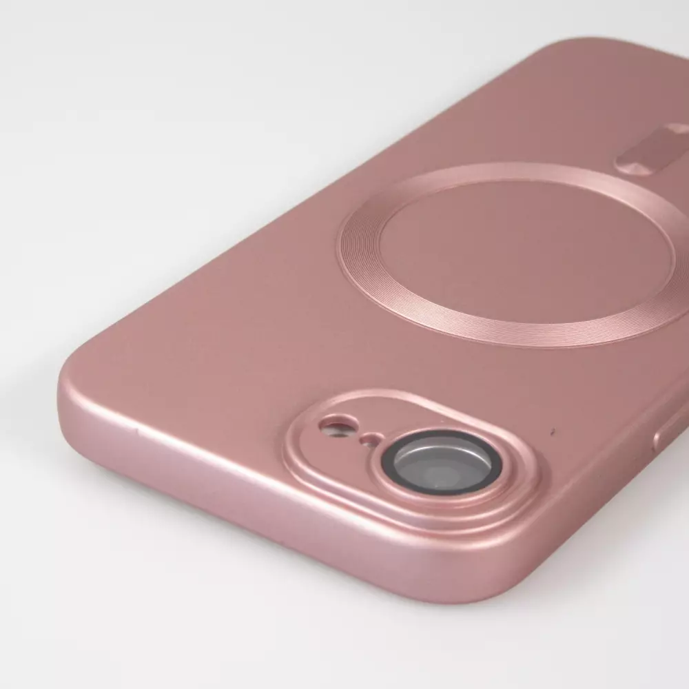 Coque iPhone 16e - Gel souple avec vitre de protection cam&eacute;ra MagSafe - Rose
