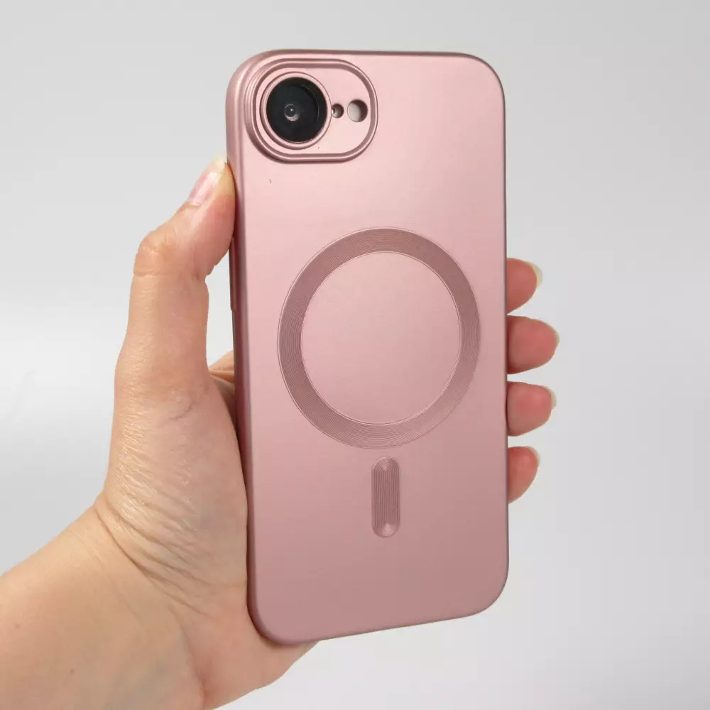 Coque iPhone 16e - Gel souple avec vitre de protection cam&eacute;ra MagSafe - Rose