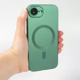 Coque iPhone 16e - Gel souple avec vitre de protection cam&eacute;ra MagSafe - Vert