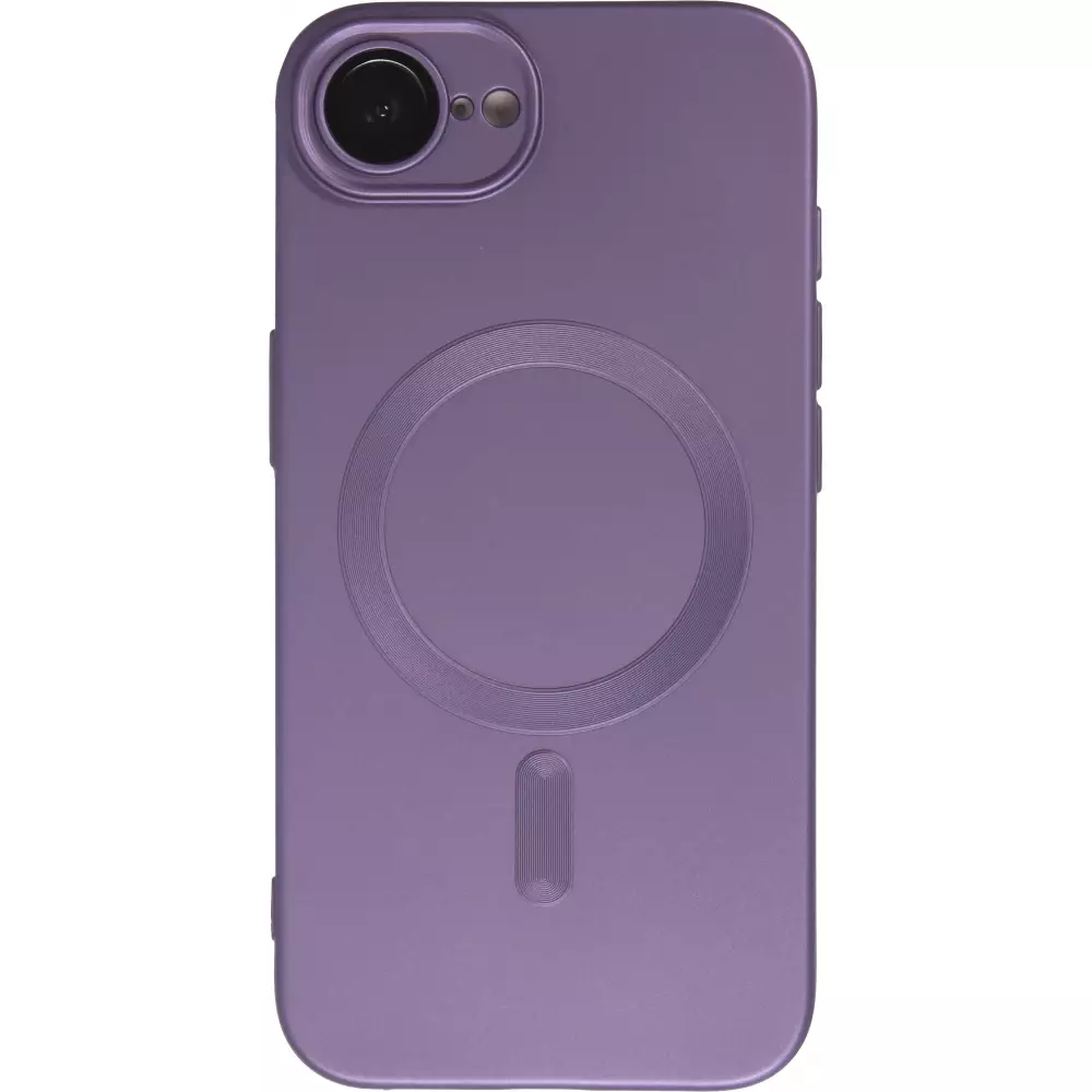 Coque iPhone 16e - Gel souple avec vitre de protection cam&eacute;ra MagSafe - Violet
