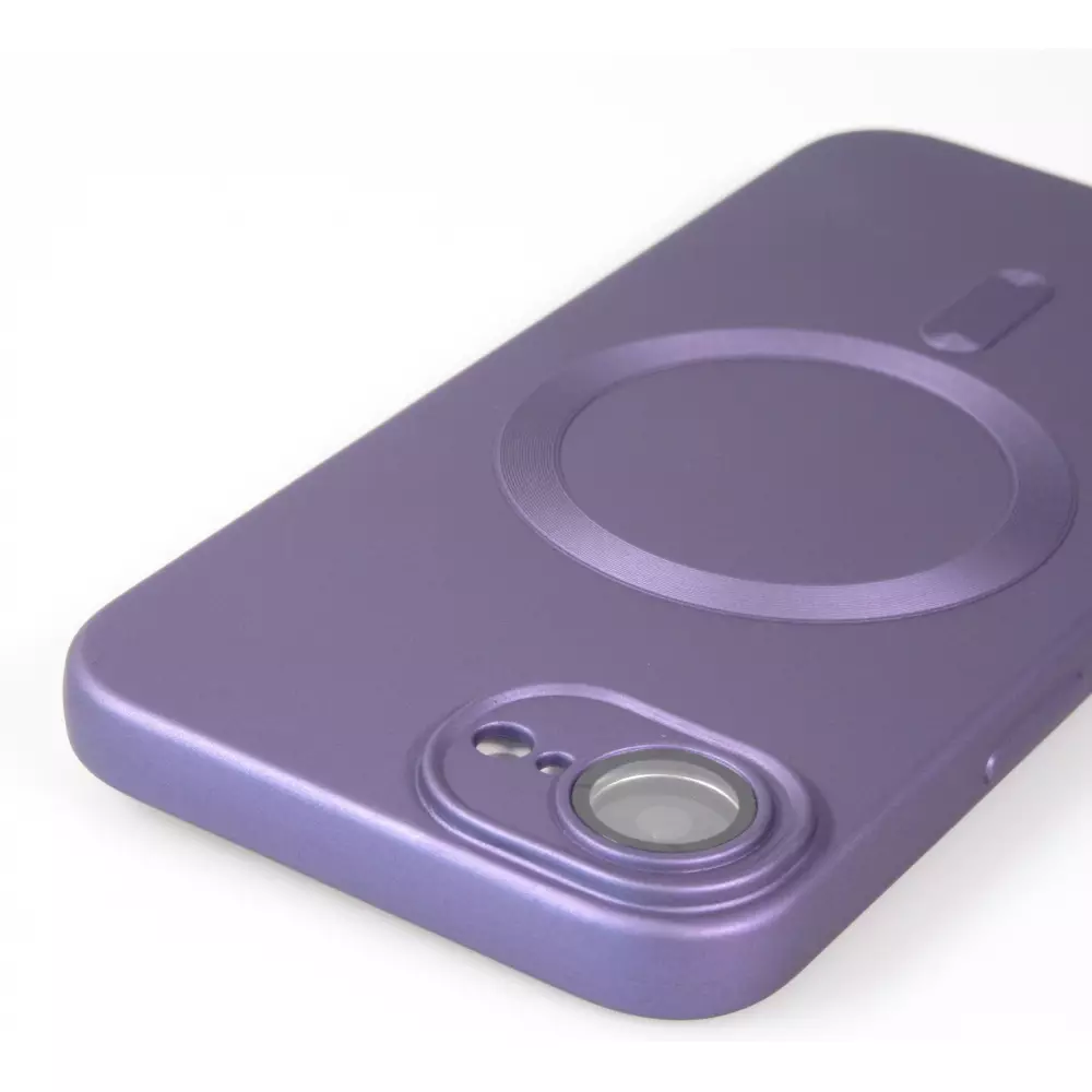 Coque iPhone 16e - Gel souple avec vitre de protection cam&eacute;ra MagSafe - Violet