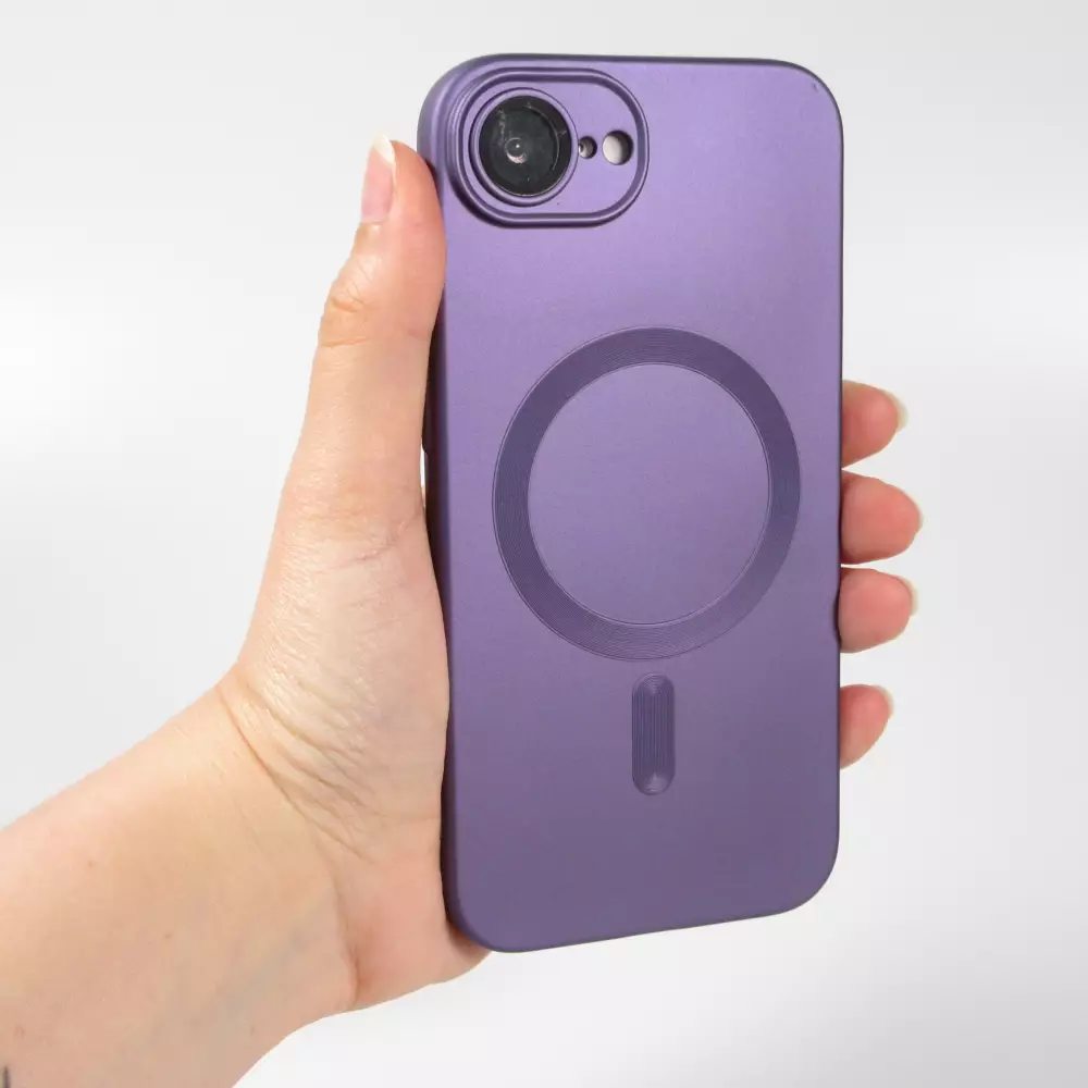 Coque iPhone 16e - Gel souple avec vitre de protection cam&eacute;ra MagSafe - Violet