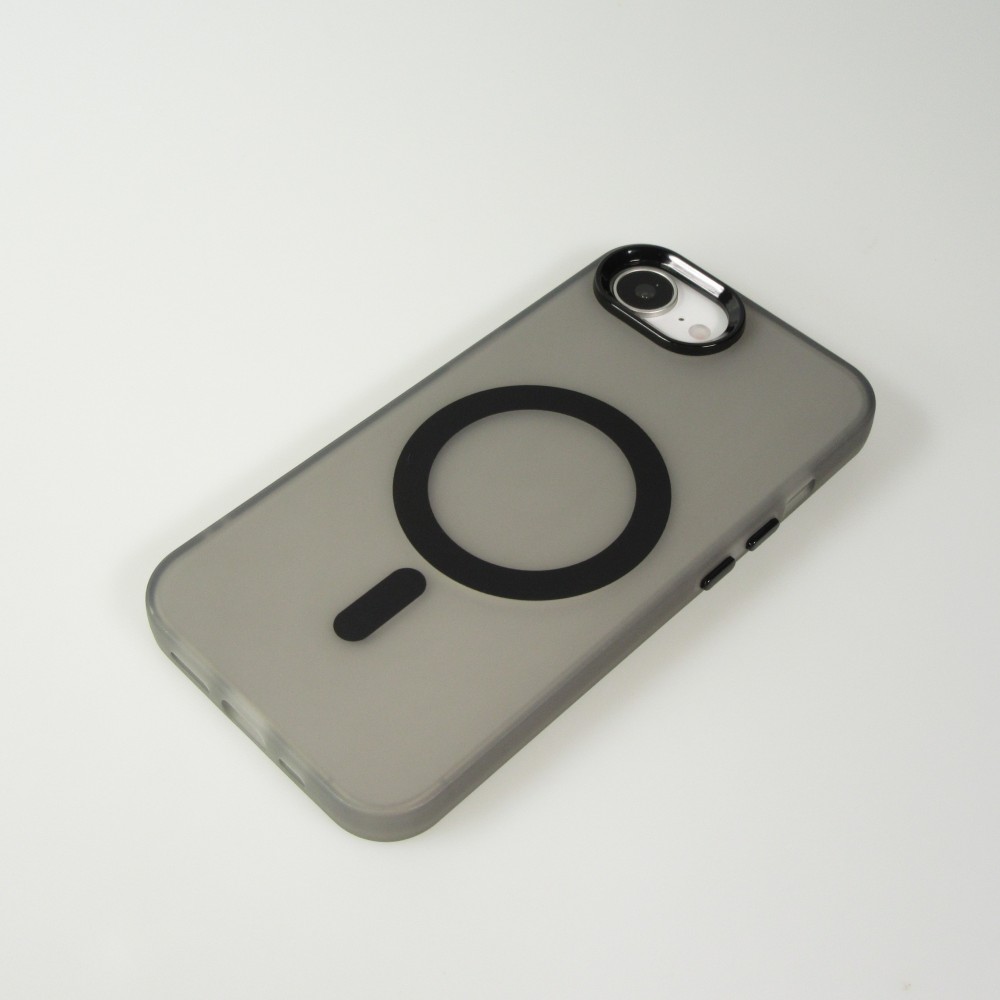 Coque iPhone 16e - Jelly Color semi-transparent avec MagSafe - Noir