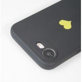iPhone 16e Case Hülle - Silikon Mat Herz gold - Schwarz
