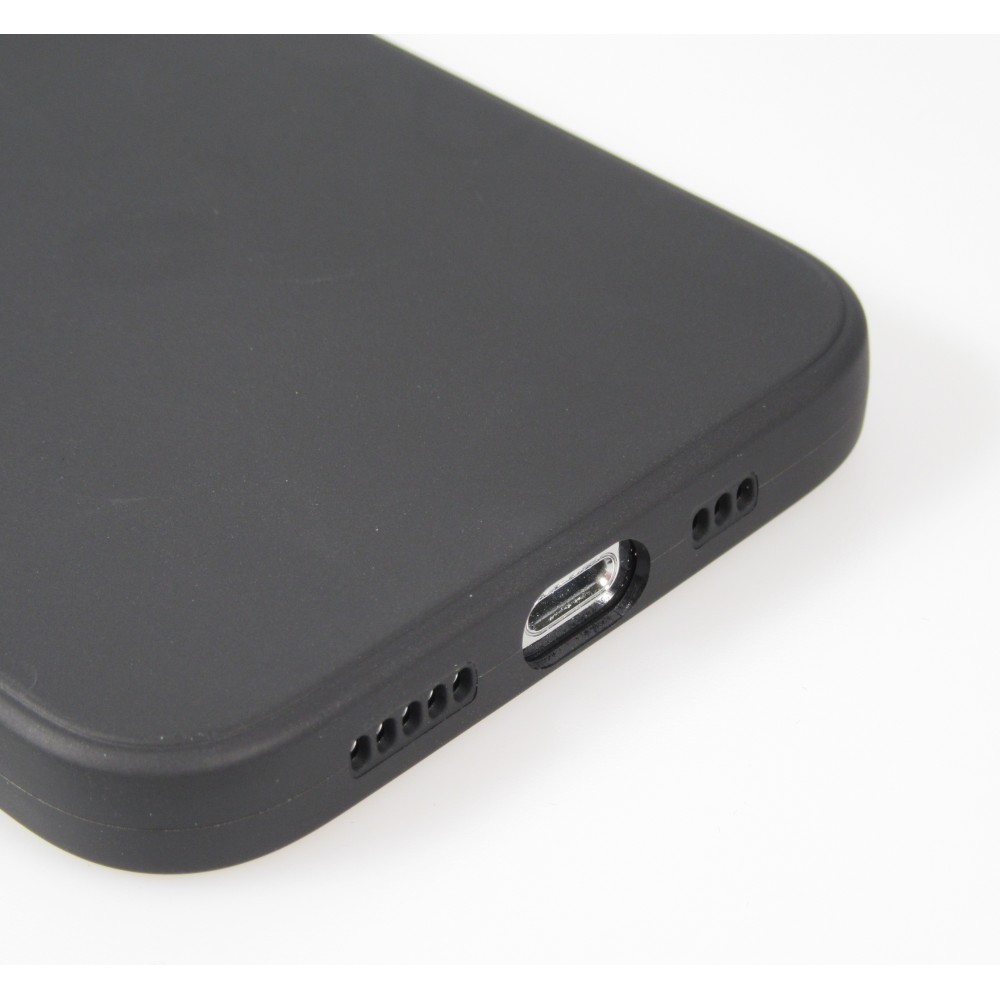 iPhone 16e Case Hülle - Silikon Mat Herz gold - Schwarz