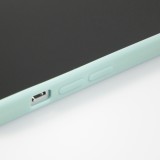 Coque iPhone 17e / 16e - Silicone Mat Coeur doré - Turquoise
