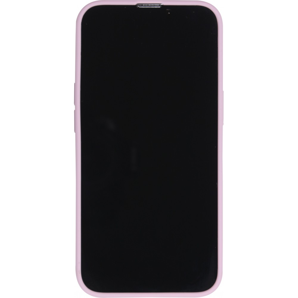 Coque iPhone 16e - Silicone Mat Coeur doré - Violet