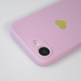 Coque iPhone 16e - Silicone Mat Coeur doré - Violet