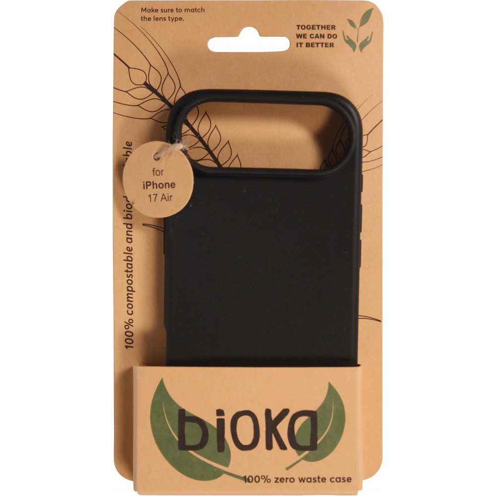 Coque iPhone Air - Bioka biodégradable et compostable Eco-Friendly - Noir