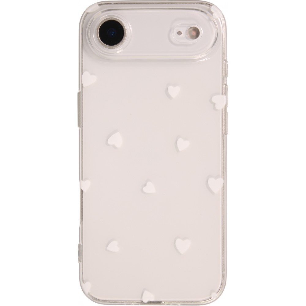 Coque iPhone Air - Gel petit coeur transparent - Blanc
