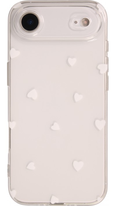 Coque iPhone Air - Gel petit coeur transparent - Blanc