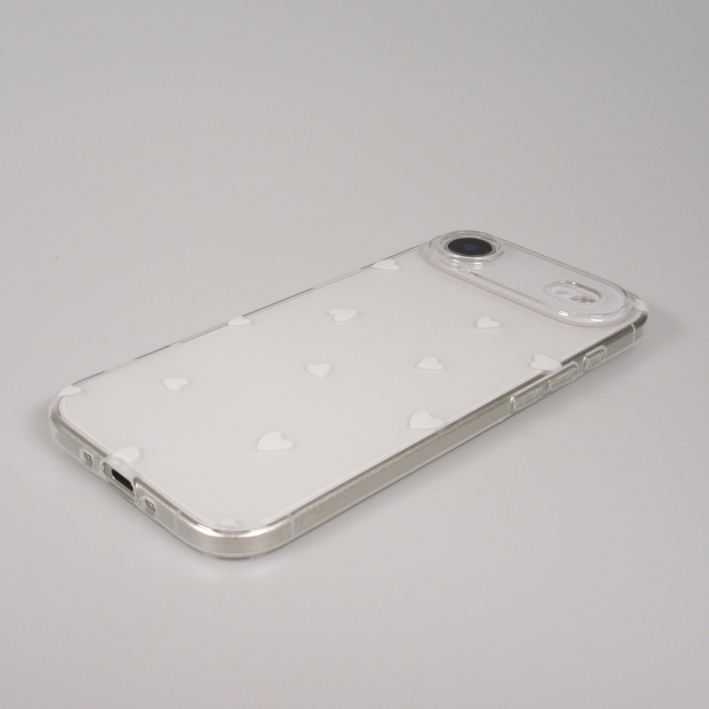 Coque iPhone Air - Gel petit coeur transparent - Blanc