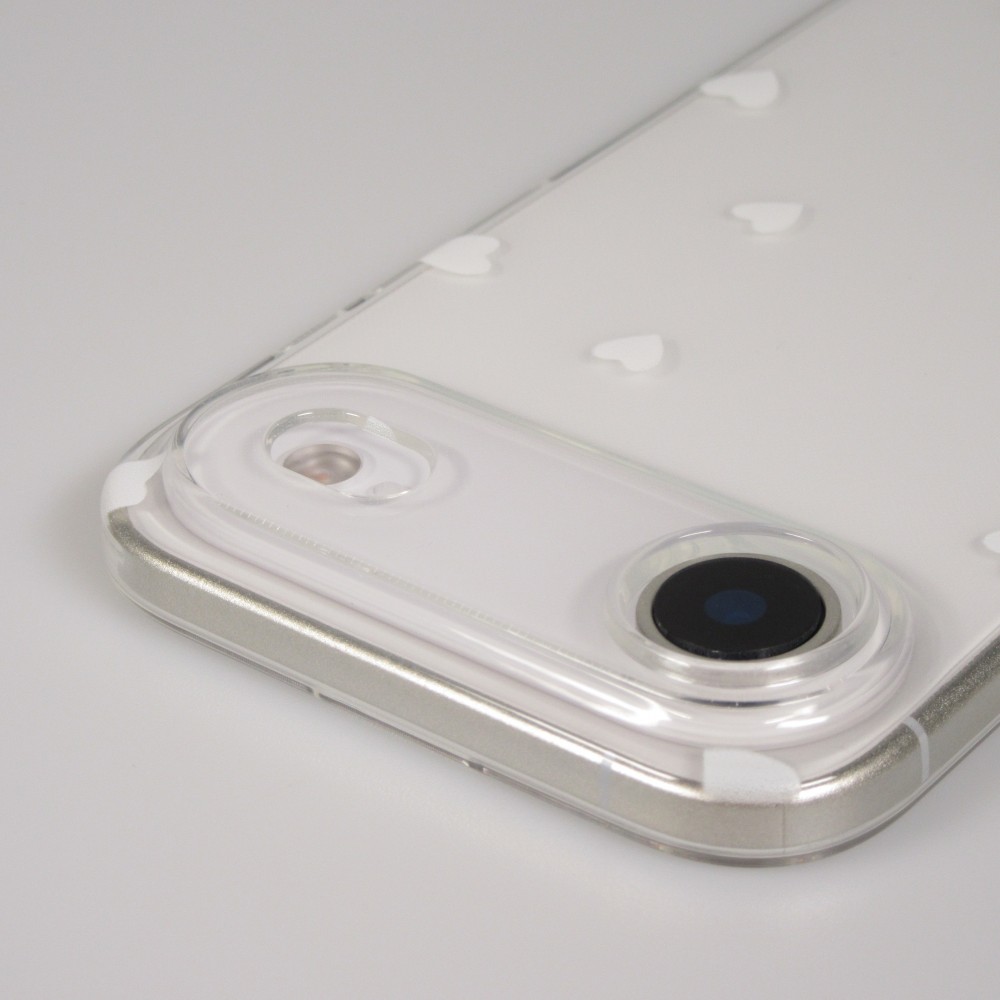 Coque iPhone Air - Gel petit coeur transparent - Blanc