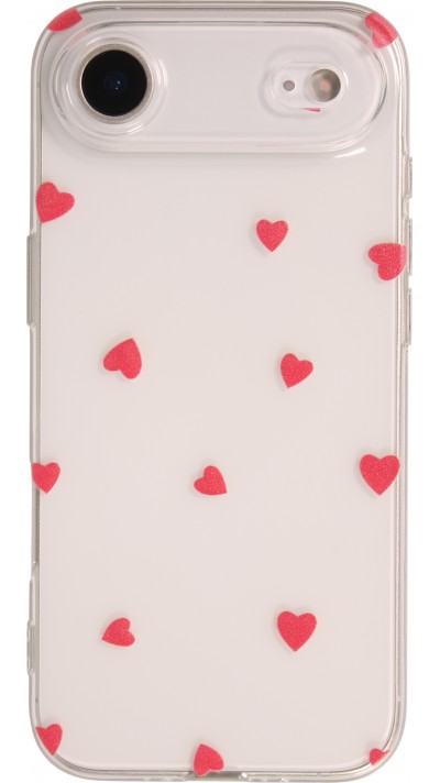 Coque iPhone Air - Gel petit coeur transparent - Rouge