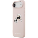 iPhone 17 Air Case Hülle - Karl Lagerfeld Liquid aus Silikon mit Karl- und Choupette-Design, kompatibel mit MagSafe - Rosa