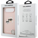 iPhone 17 Air Case Hülle - Karl Lagerfeld Liquid aus Silikon mit Karl- und Choupette-Design, kompatibel mit MagSafe - Rosa