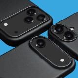 Coque iPhone Air - Qialino cuir véritable (compatible MagSafe) - Noir