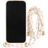 iPhone 17 Case Hülle - Bio Eco-Friendly Vegan mit Handykette Necklace - Weiss