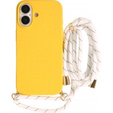 iPhone 17 Case Hülle - Bio Eco-Friendly Vegan mit Handykette Necklace - Gelb