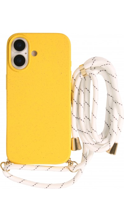 Coque iPhone 17 - Bio Eco-Friendly nature avec cordon collier jaune