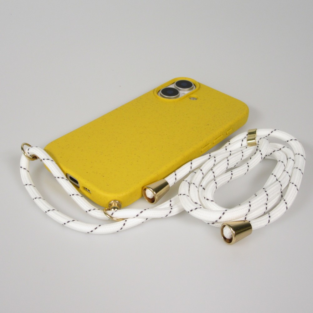 iPhone 17 Case Hülle - Bio Eco-Friendly Vegan mit Handykette Necklace - Gelb