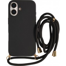 Coque iPhone 17 - Bio Eco-Friendly nature avec cordon collier - Noir