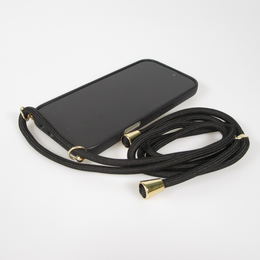 Coque iPhone 17 - Bio Eco-Friendly nature avec cordon collier - Noir