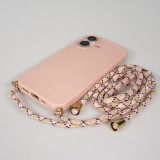 iPhone 17 Case Hülle - Bio Eco-Friendly Vegan mit Handykette Necklace - Rosa