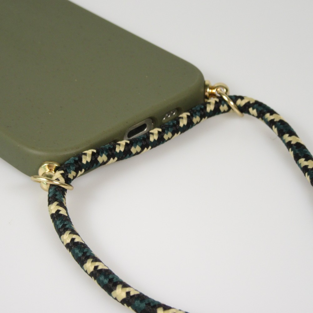 Coque iPhone 17 - Bio Eco-Friendly nature avec cordon collier - Vert foncé
