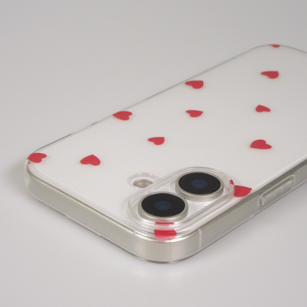 Coque iPhone 17 - Gel petit coeur transparent - Rouge