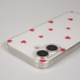 Coque iPhone 17 - Gel petit coeur transparent - Rouge