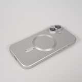 iPhone 17 Case Hülle - Gummi weich mit Kameraschutzglas MagSafe - Silber