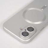 iPhone 17 Case Hülle - Gummi weich mit Kameraschutzglas MagSafe - Silber
