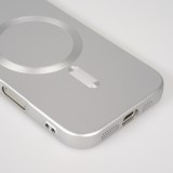 iPhone 17 Case Hülle - Gummi weich mit Kameraschutzglas MagSafe - Silber