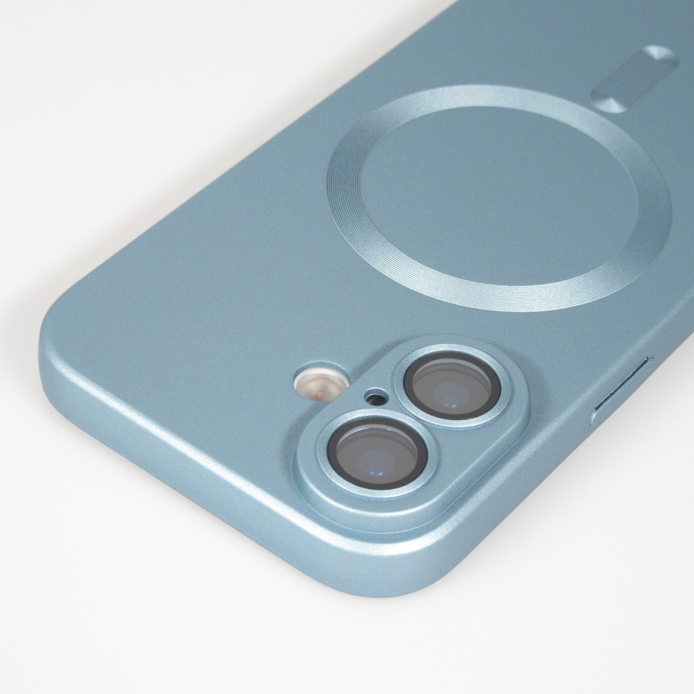 Coque iPhone 17 - Gel souple avec vitre de protection caméra MagSafe - Bleu