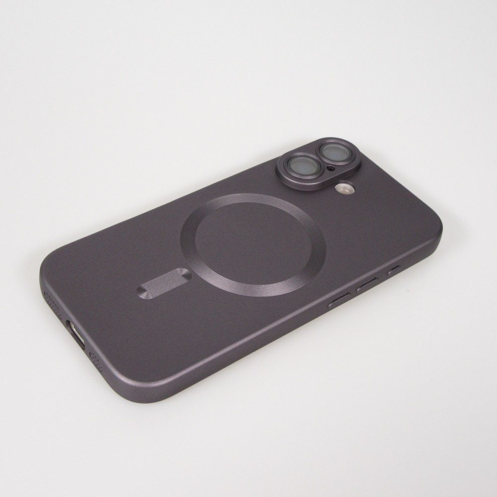 Coque iPhone 17 - Gel souple avec vitre de protection caméra MagSafe - Gris foncé