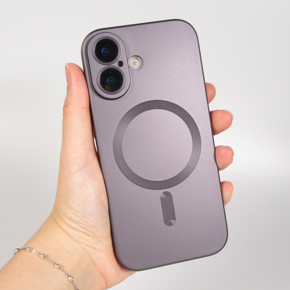 Coque iPhone 17 - Gel souple avec vitre de protection caméra MagSafe - Gris foncé