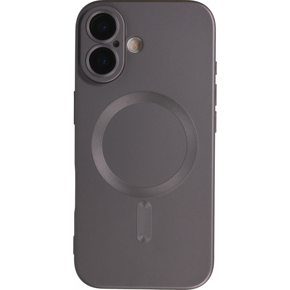 Coque iPhone 17 - Gel souple avec vitre de protection caméra MagSafe - Gris foncé