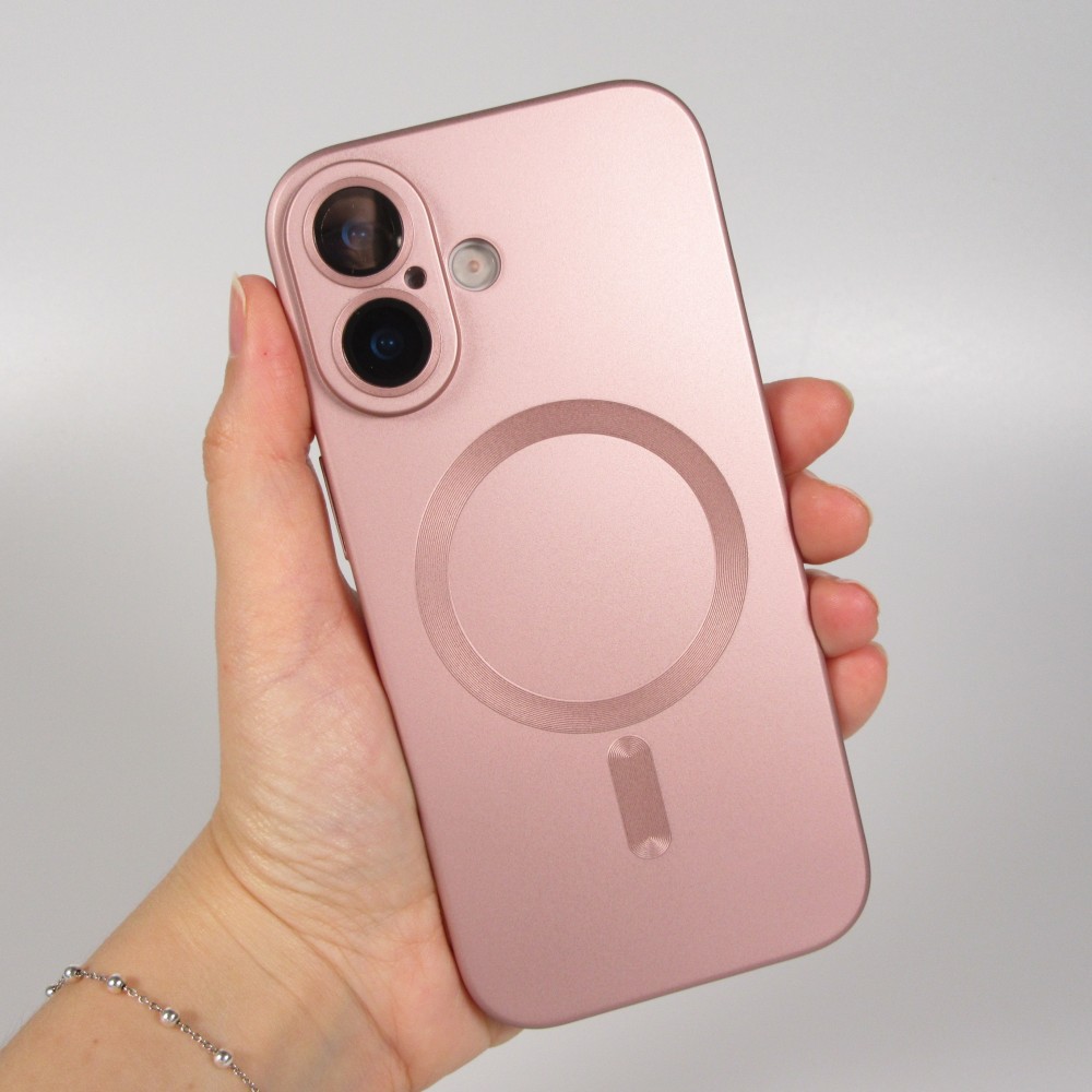 Coque iPhone 17 - Gel souple avec vitre de protection caméra MagSafe - Rose
