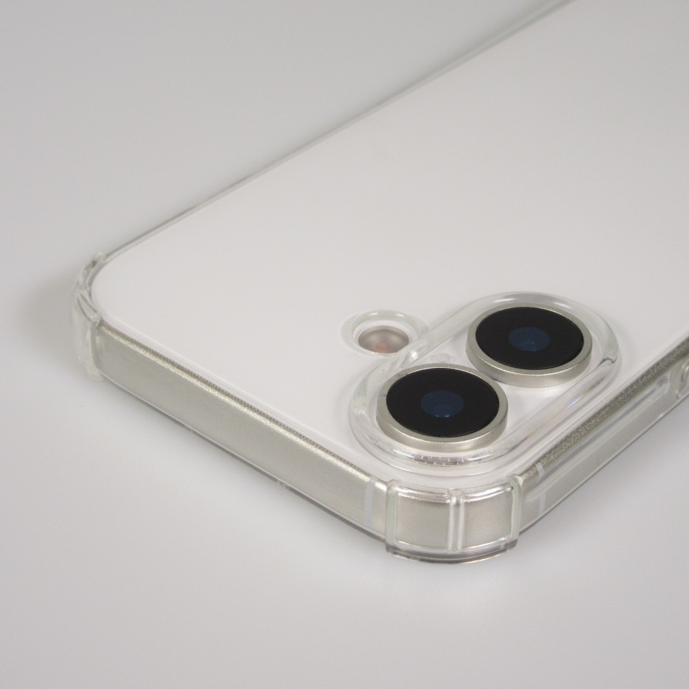 Coque iPhone 17 - Gel transparent avec lacet - Blanc tacheté