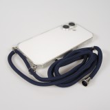 Coque iPhone 17 - Gel transparent avec lacet - Bleu