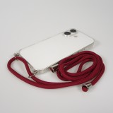 Coque iPhone 17 - Gel transparent avec lacet - Rouge